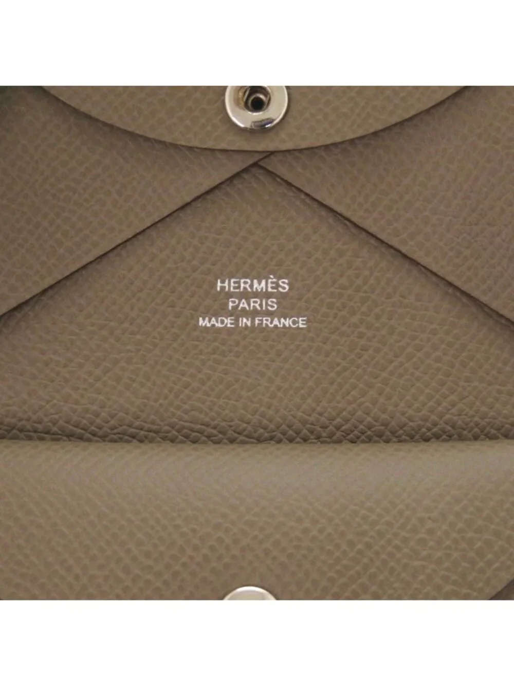 Hermes Calvi Duo Veau Epsom Etoupe Card Case